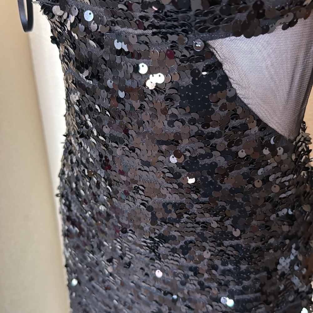 BCBG Max Azria Illusion mesh black sequined cocktail dress size XS - Picture 5 of 15